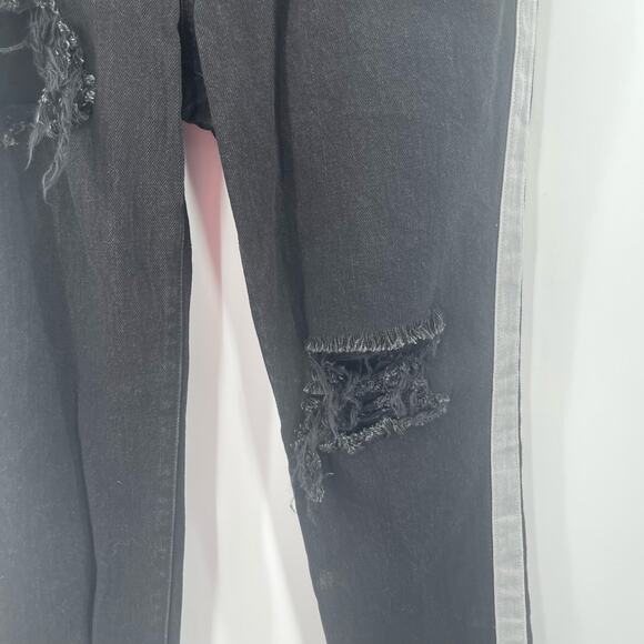 HALE Jeans Denim Size 29 Size Naia High Rise Straight Leg Side Stripes Raven - Picture 12 of 13